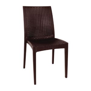 Bolero PP Rattan Bistro Side Chairs Brown (Pack of 4) - GR361  - 1