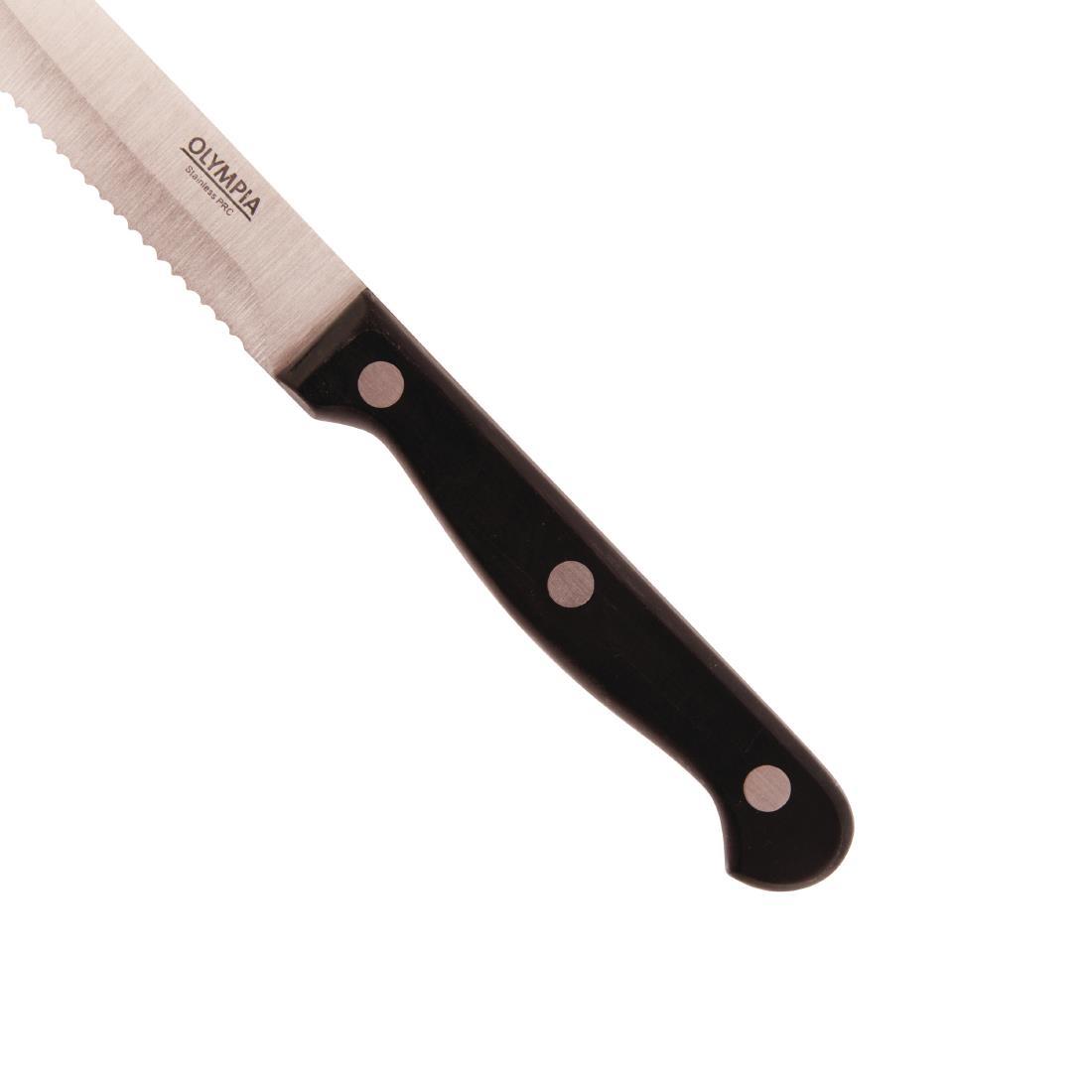 Olympia Rounded Steak Knives Black (Pack of 12) - CS716  - 4