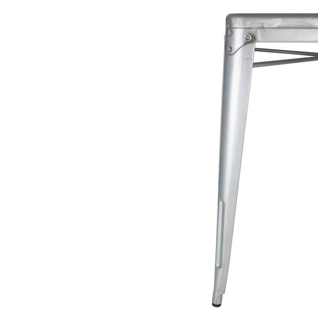 Bolero Bistro Galvanised Steel Square Table 668mm (Single) - GC866  - 5