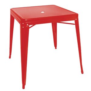 Bolero Bistro Square Steel Table Red 668mm (Single) - GC868  - 1