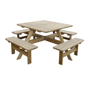Rowlinson Square Wooden Picnic Table 6.5ft - CG096  - 1