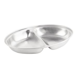 Olympia Oval Vegetable Dish Two Compartments 200mm - P184  - 1