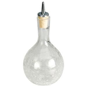Bitters Dash Bottle Round Crackle Glass 330ml - GK639  - 1