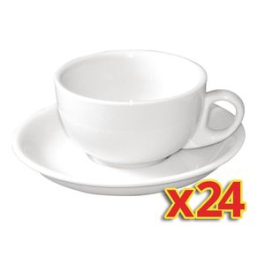 Bulk Buy Pack of 24 Olympia Cappuccino Cup And Saucers Combo - S560  - 1