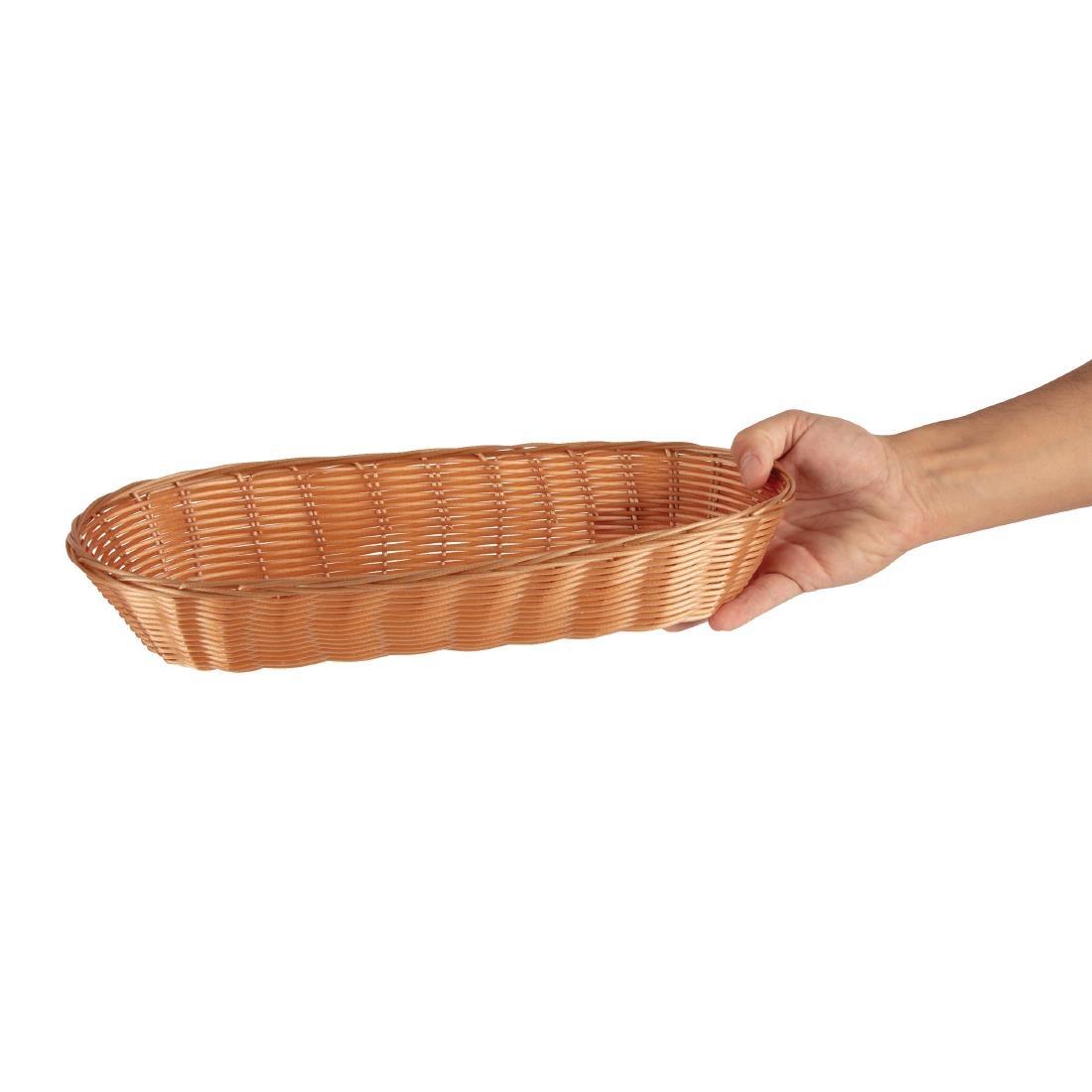 Poly Wicker Large Baguette Basket (Pack of 6) - T366  - 2