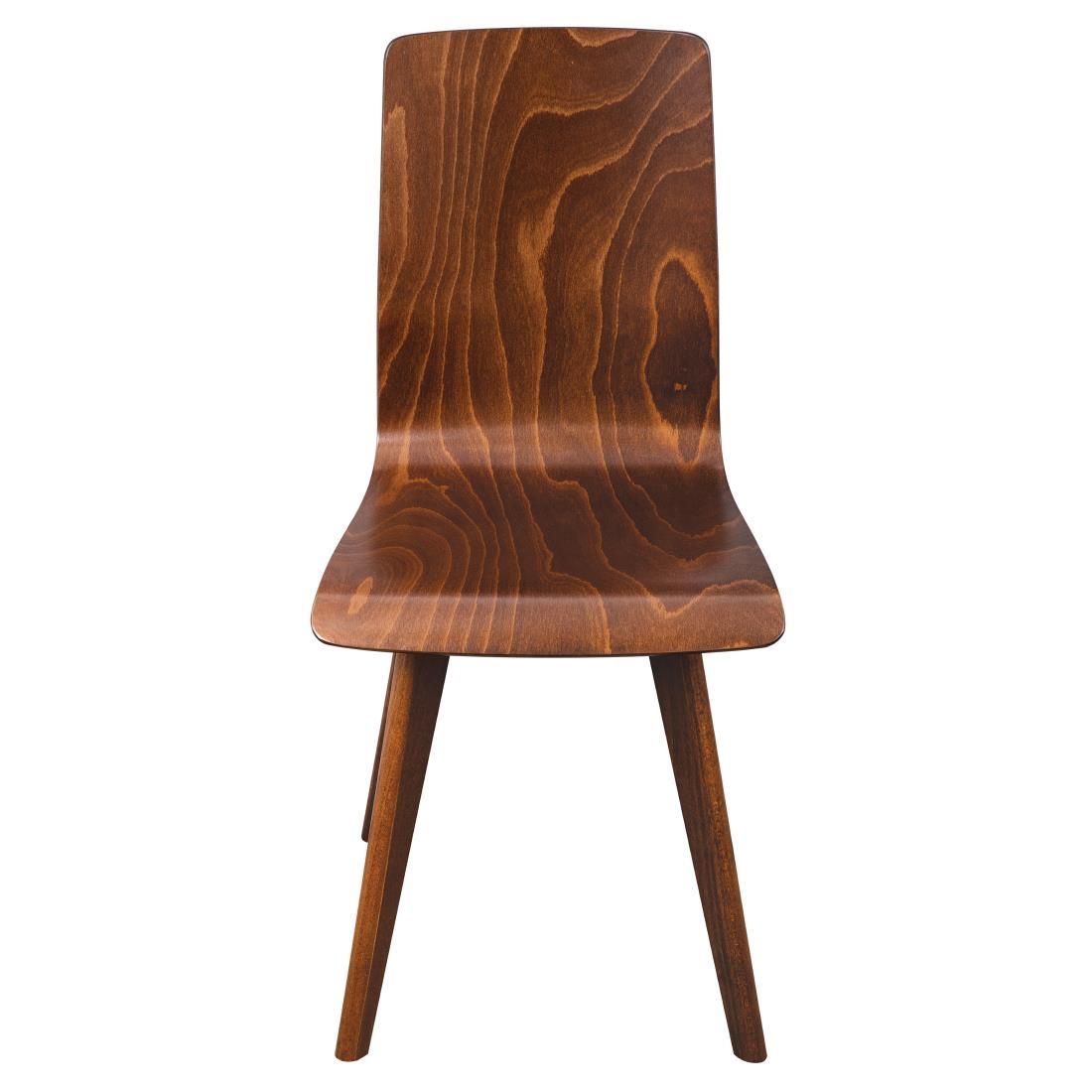 Fameg Wooden Flow Bentwood Walnut Side Chairs (Pack of 2) - CW009  - 2