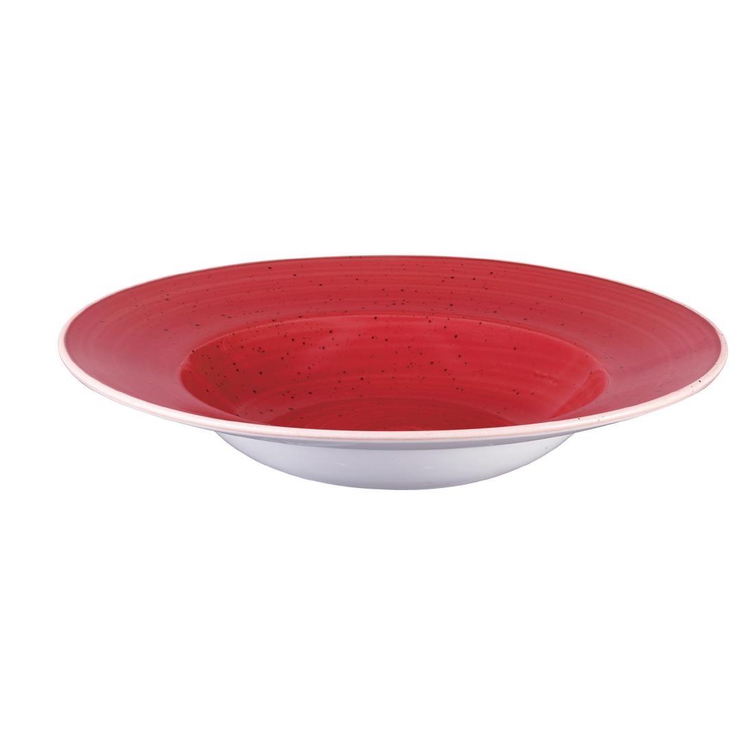 Churchill Stonecast Round Wide Rim Bowl Berry Red 280mm (Pack of 12) - DM466  - 2