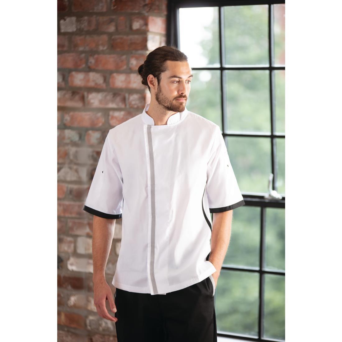 Southside Unisex Chefs Jacket Short Sleeve White XL - B998-XL  - 14