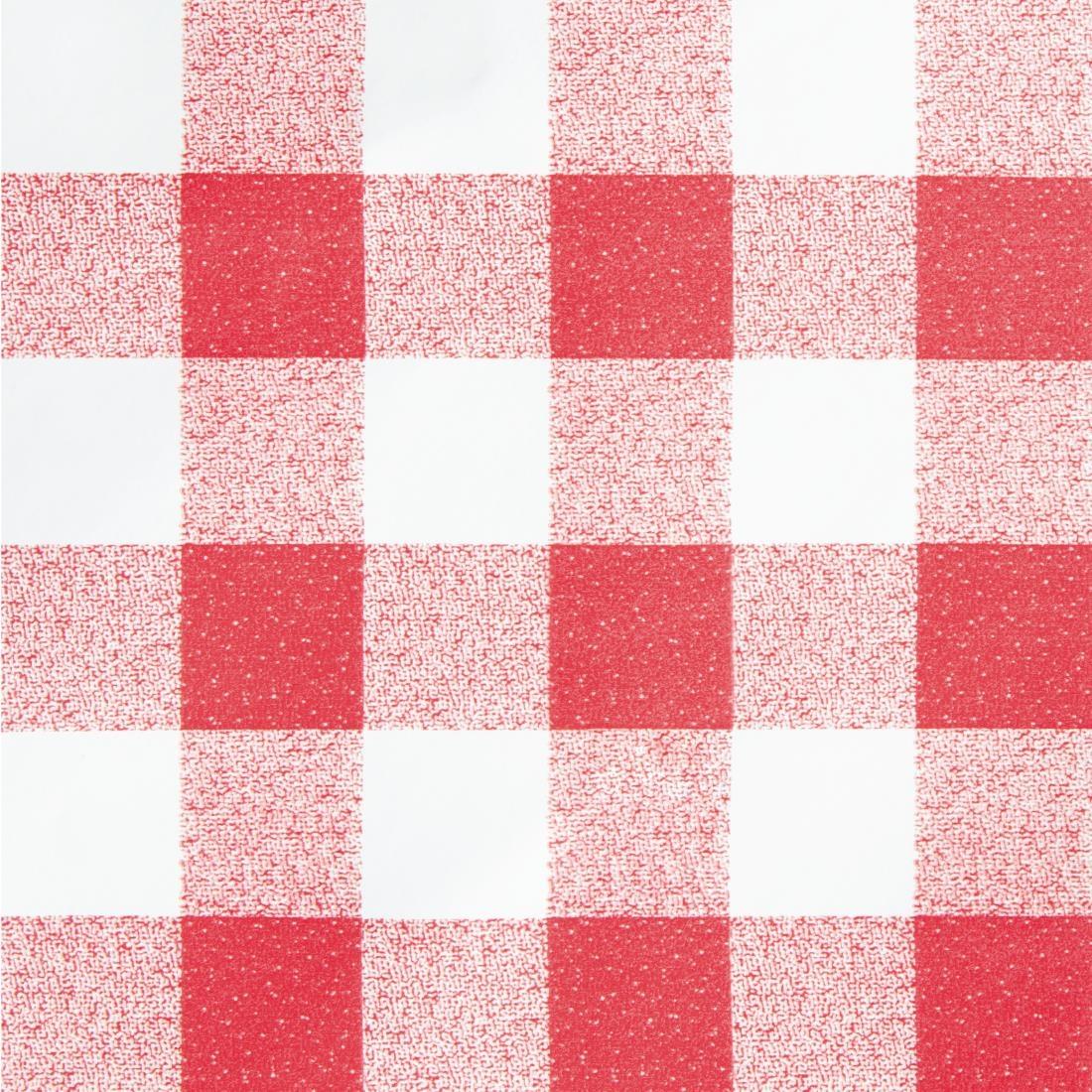 PVC Chequered Tablecloth Red 54 x90in - E795  - 2