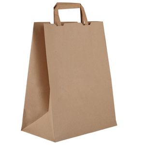 Vegware Compostable Recycled Paper Carrier Bags Large (Pack of 250) - DW628  - 1