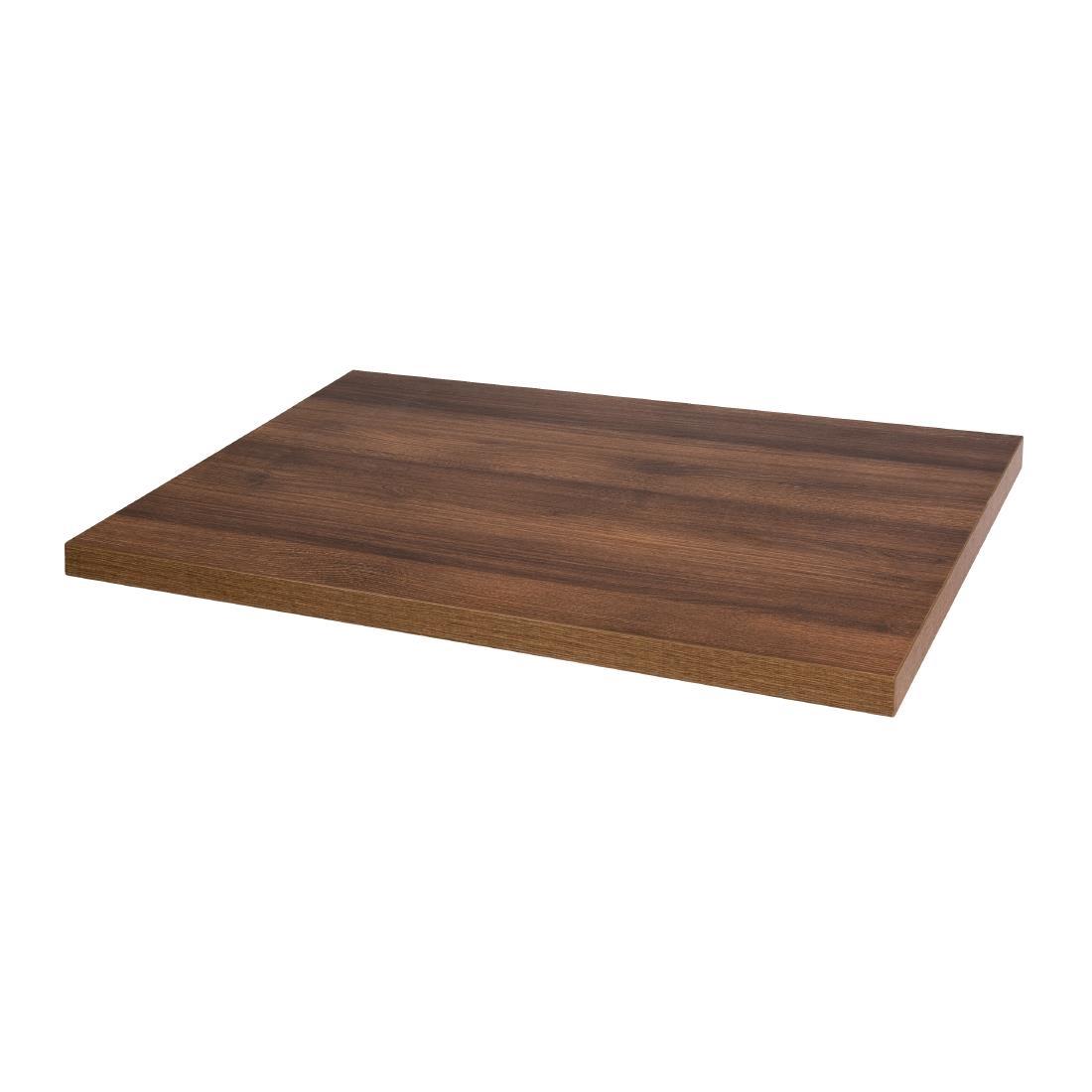 Bolero Pre-drilled Rectangular Table Top Rustic Oak 1100(W) x 700(D)mm - DT442  - 1
