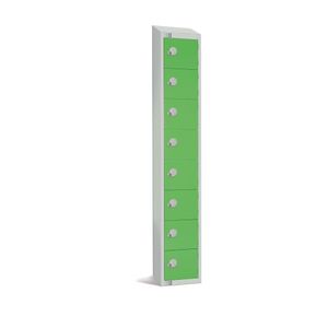 Elite Eight Door Electronic Combination Locker with Sloping Top Green - CE109-ELS  - 1