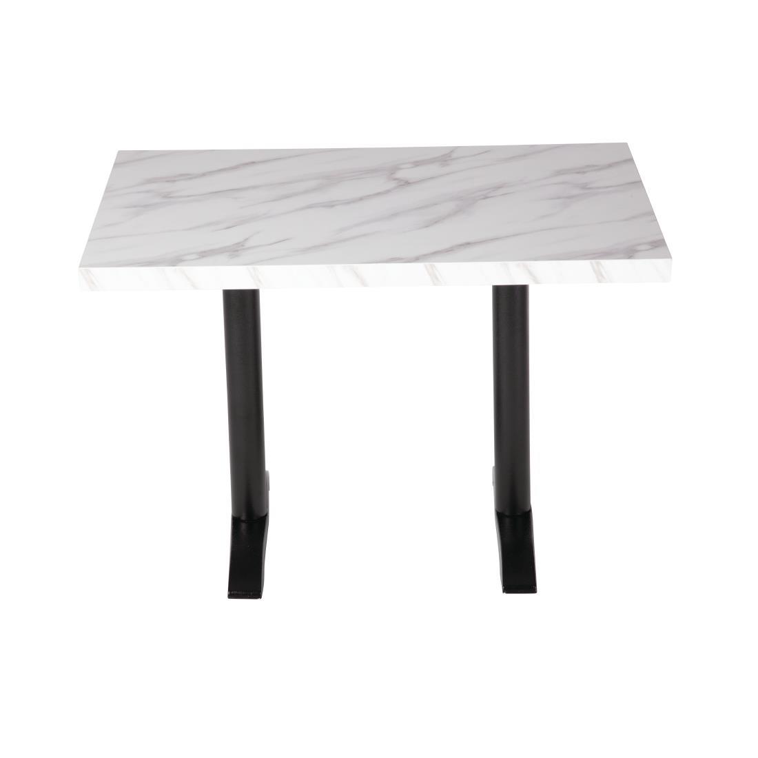 Bolero Pre-Drilled Rectangular Table Top Marble Effect 700mm - DT447  - 5