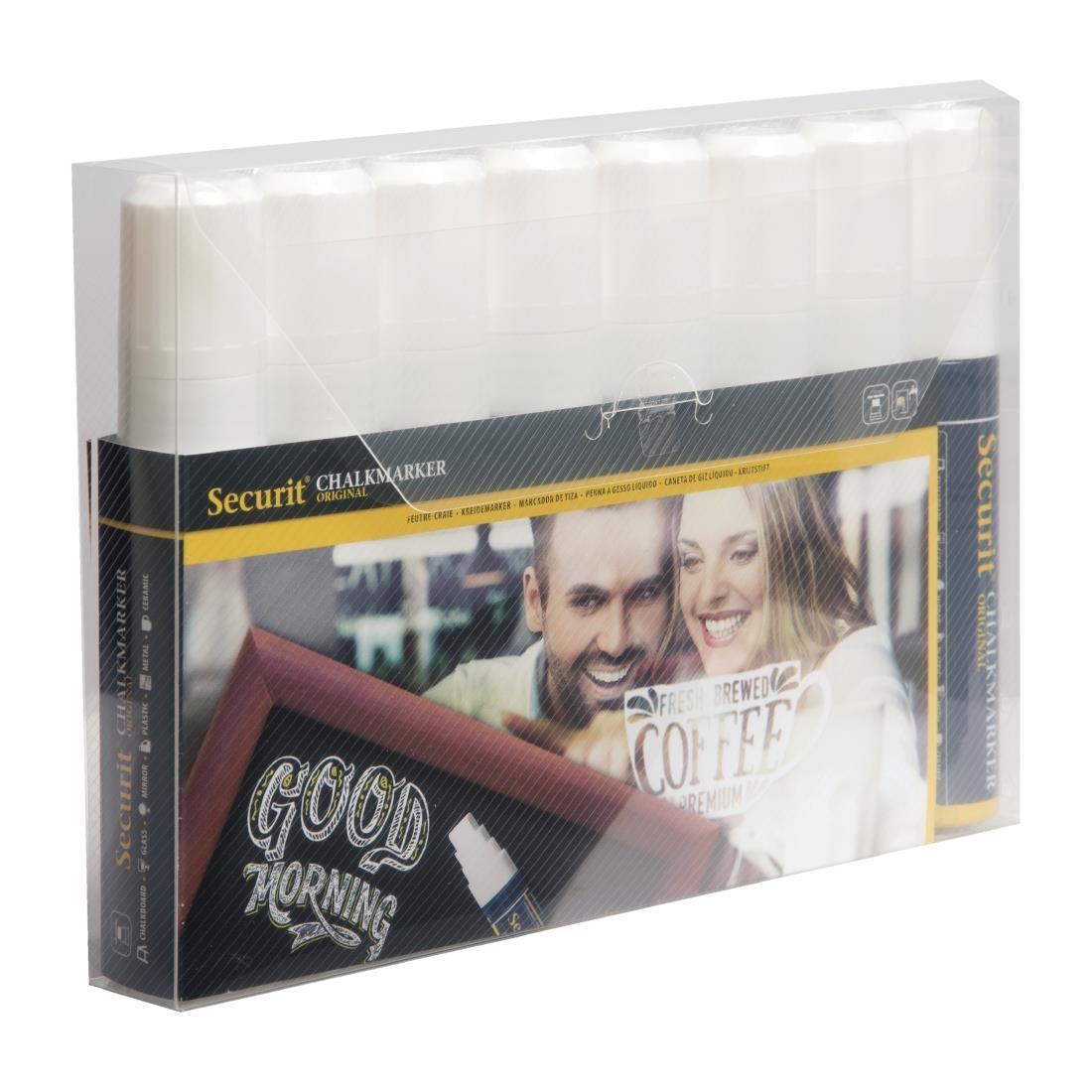 Securit 15mm Liquid Chalk Pens White (Pack of 8) - GF260  - 2