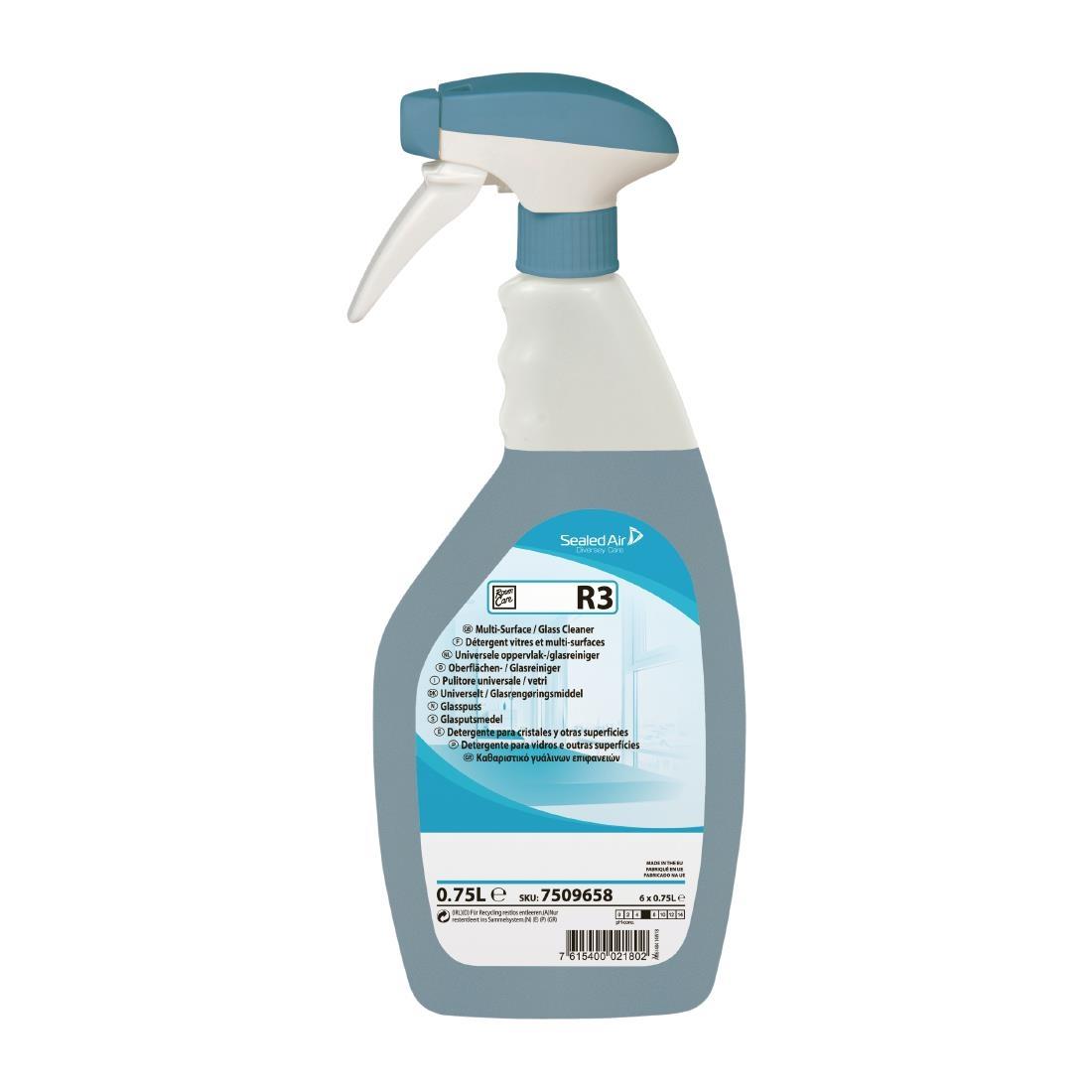 Room Care R3 Glass and Multi-Surface Cleaner Ready To Use 750ml (6 Pack) - FA261  - 1