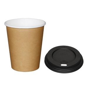 Special Offer Fiesta Brown 225ml Hot Cups and Black Lids (Pack of 1000) - SA430  - 1