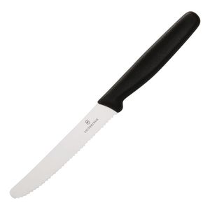 Tomato/Utility Knife, Serrated Edge 11cm Black