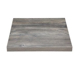 Bolero Pre-Drilled Square Melamine Table Top Ash Grey 600mm