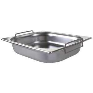 Vogue Stainless Steel 1/2 Gastronorm Pan With Handles 65mm