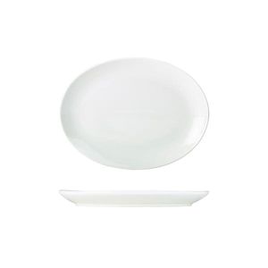 Genware Porcelain Oval Plate 24cm/9.5" (Pack of 6) - 112124 - 1