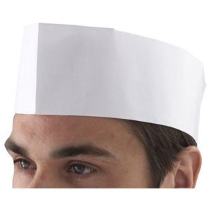 Chef's Disposable Paper Forage Hat (100 Pcs) - DM07W - 1