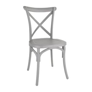 Bolero Polypropylene Cross Back Side Chair Grey (Pack of 4) - DG244