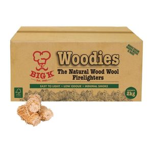 Big K Woodies Natural Wood Wool Firelighters FSC 2Kg - FJ729
