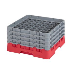 Cambro Camrack Red 49 Compartments Max Glass Height 258mm - CZ174