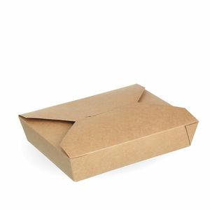 BioPak 700ml Kraft #2b Hot Food Boxes (Case of 300) - BB-LBS-2B - 1