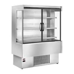 Zoin Silver Multideck Display Stainless Steel Finish with Hinged Doors 1000mm - UA057-100 - 1