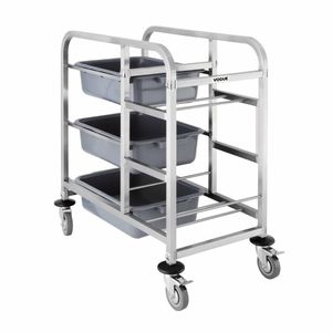 Vogue Stainless Steel Bussing Trolley - DK738 - 1
