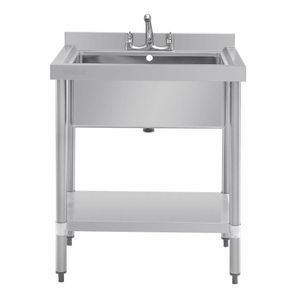 Vogue Stainless Steel Midi Pot Wash Sink with Undershelf - GJ537 - 3