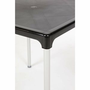 Bolero Black Square Table with Aluminium Legs 750mm - GJ970 - 3