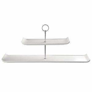 Churchill 2 Tier Rectangular Plate Tower 560mm (Pack of 2) - DL495 - 1