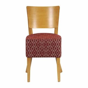 Asti Padded Soft Oak Dining Chair with Red Diamond Deep Padded Seat and Back (Pack of 2) - FT424 - 3