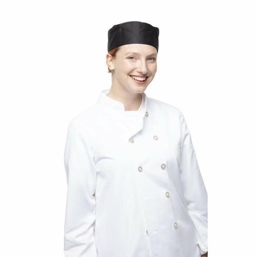 Whites Chef Skull Cap Polycotton Black - L - A206-L - 3