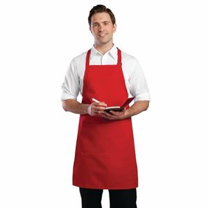 Chef Works Bib Apron Red - B196 - 1