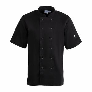 Whites Vegas Unisex Chefs Jacket Short Sleeve Black 3XL - A439-3XL - 1