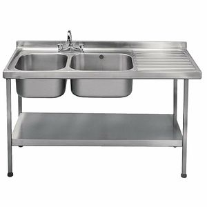 Franke Sissons Self Assembly Stainless Steel Double Sink Right Hand Drainer 1500x600mm - P051 - 1