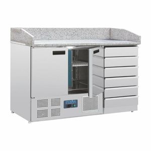 Polar G-Series Double Door Pizza Counter with Granite Top and Dough Drawers - CT425 - 3