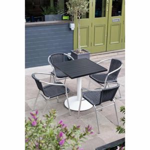 Bolero Aluminium Square Table Top Black 700mm - 3