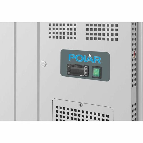Polar U-Series GN Saladette Counter with Square Sneeze Guard 4 Door - 4
