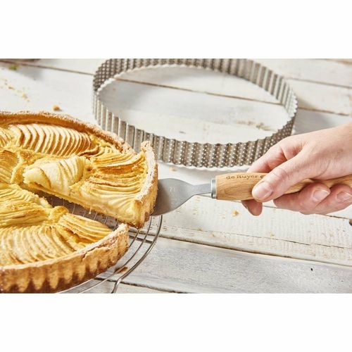 De Buyer Perforated Fluted Stainless Steel Tart Ring 280mm - DZ742 - 3