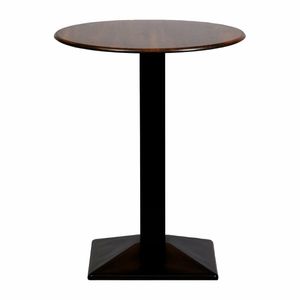 Turin Metal Base 600mm Round Poseur Table with Laminate Top in Walnut - CZ837 - 1