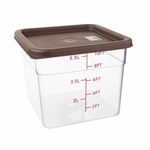 Hygiplas Square Food Storage Container Lid Brown Medium - FX141 - 3