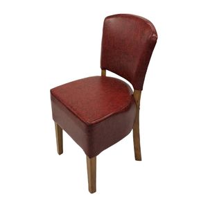 Hanoi Dining Chair In Weathered Oak with Bison Vinyl Bordeaux (Pack of 2) - HP763 - 1
