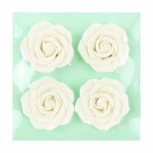 PME White Sugar Roses 62mm (Pack of 4) - HU358 - 3