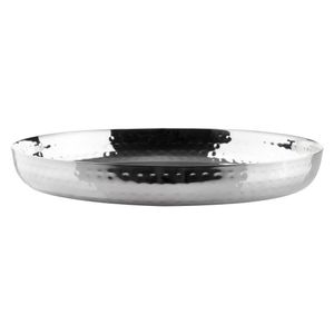 Olympia Hammered Stainless Steel Round Tray 260x35mm - HY124 - 3