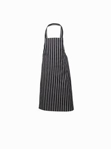 Navy Butchers Stripe Bib Apron 70cm X 100cm - 1