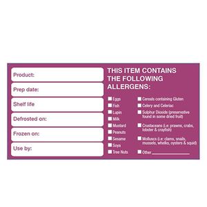 50x100mm Removable Product/ Allergen Label (500) - 1